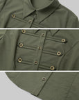 IAMXIAA Chemise ajustée utilitaire à boutons olive