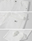 ROVENTE Low-Rise Slim Fit White Denim Flare Jeans