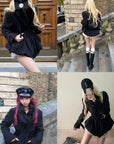 Rase le sol Sculpted Waist Draped Collar Puffer Jacket