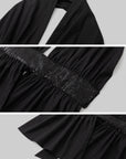 IAMXIAA Sequin Waist Halter Open-Back Peplum Top