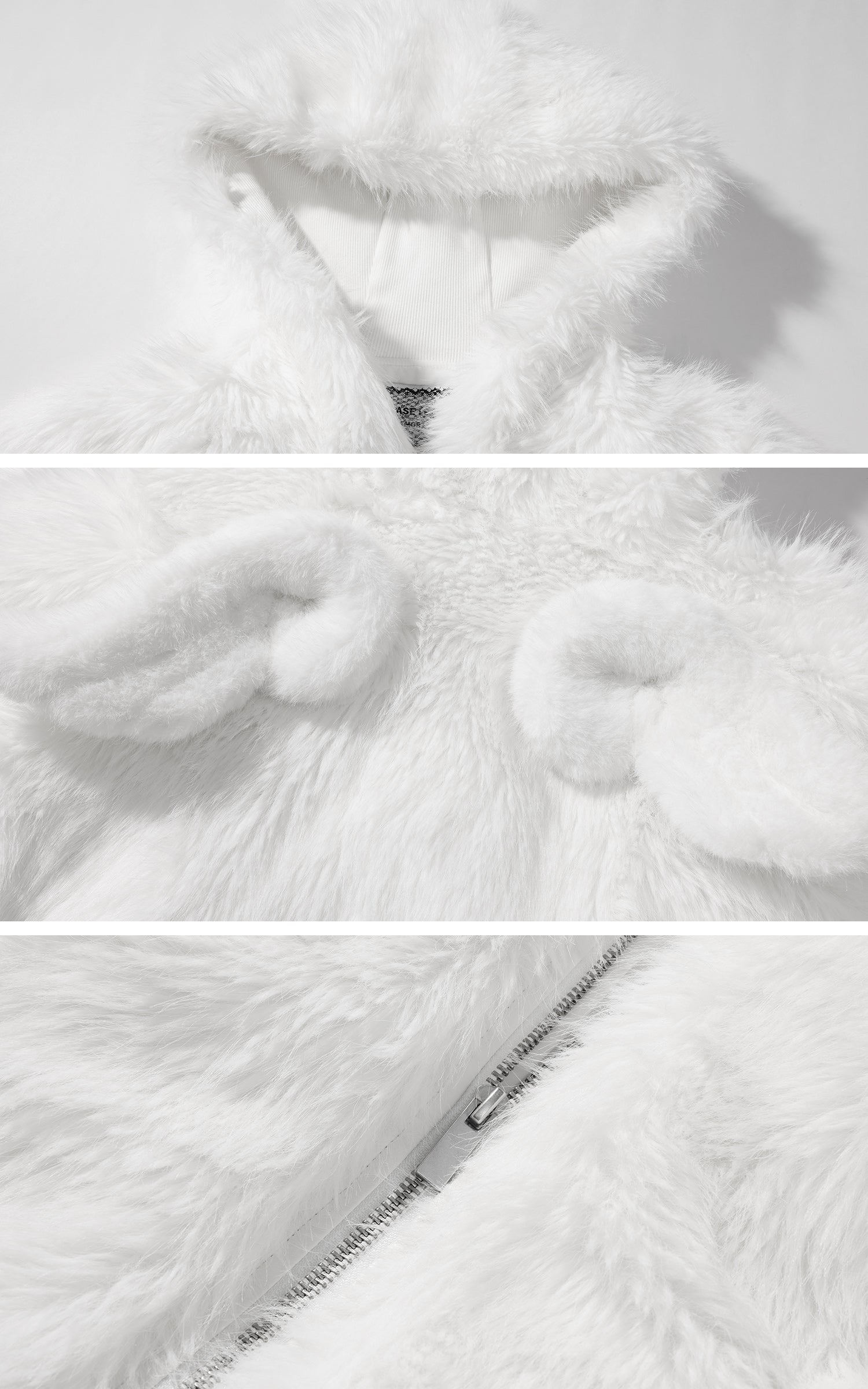 Rase le sol Angel Wing Faux Fur Hoodie Jacket