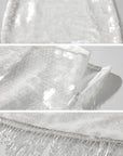 ROVENTE Satin Strap Top & Sequin Skirt Set - PINKPARKS