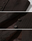 ROVENTE Tailored Pinstripe Suit Set with Blazer Corset and Wide Leg Pants