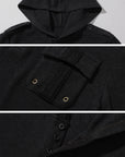 WARDEN EDGE Slim Fit Hooded Long Sleeve Top with Pocket and Metal Eyelet Detail