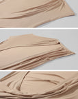 ROVENTE Draped Open-Back Short Sleeve Slim Fit Top