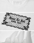 Rase le sol Lace-Inspired Graphic Oversized Tee - PINKPARKS