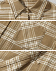 ROVENTE Checked Oversized Shirt & Wide-Leg Pants Set