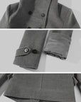 WARDEN EDGE Sculpted High-Collar Double-Breasted Cropped Jacket