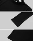 IAMXIAA Open-Back Mock Neck Long Sleeve Top