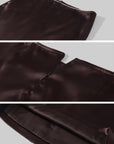 Hydrae Glossy Satin High Waist Asymmetric Mini Skirt