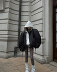 WARDEN EDGE Black Drawstring Zip-Up Jacket - PINKPARKS