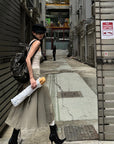 WARDEN EDGE Asymmetrical vest with skirt & pleated skirt set