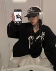 WARDEN EDGE Oversized Hoodie with Ribbon Details - PINKPARKS