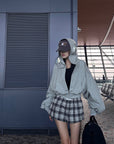 WARDEN EDGE Oversized Hooded Zip-Up Sweatshirt - PINKPARKS
