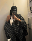 WARDEN EDGE Oversized Plaid Shirt Jacket - PINKPARKS