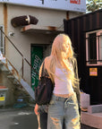 Rase le sol Ribbed Tank Top - PINKPARKS