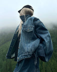 WARDEN EDGE Oversized Vintage Denim Jacket - PINKPARKS