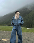 WARDEN EDGE Oversized Vintage Denim Jacket - PINKPARKS