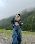 WARDEN EDGE Oversized Vintage Denim Jacket - PINKPARKS