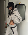 WARDEN EDGE Oversized Logo Hoodie Set - PINKPARKS