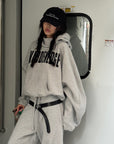 WARDEN EDGE Oversized Logo Hoodie Set - PINKPARKS