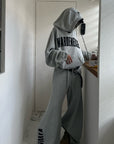 WARDEN EDGE Oversized Logo Hoodie Set - PINKPARKS
