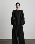 DOINDULGE Tailored Wide-Leg Trousers