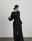 DOINDULGE Tailored Wide-Leg Trousers