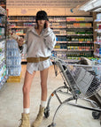 WARDEN EDGE Oversized Shirt Jacket + Layered Shorts Set - PINKPARKS