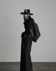 DOINDULGE Draped Ruched Button-Up Shirt
