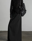 DOINDULGE Draped Ruched Button-Up Shirt