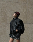 WARDEN EDGE PU Leather Bomber Jacket - PINKPARKS