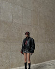 WARDEN EDGE Belt-Print Mini Skirt - PINKPARKS