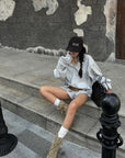 WARDEN EDGE Oversized Shirt Jacket + Layered Shorts Set - PINKPARKS