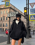 WARDEN EDGE High Neck Oversized Half-Zip Sweater - PINKPARKS