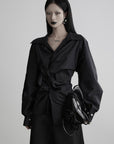 DOINDULGE Asymmetric Twisted Shirt with Sculptural Silhouette