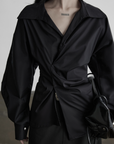 DOINDULGE Asymmetric Twisted Shirt with Sculptural Silhouette