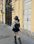 WARDEN EDGE Black Flower Bud Mini Skirt - PINKPARKS