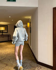 WARDEN EDGE Oversized Hoodie & Shorts Set - Streetwear-Inspired Design - PINKPARKS