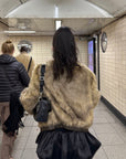 WARDEN EDGE Faux Fur Jacket with Suede and PU Leather Accents - PINKPARKS