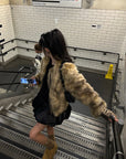 WARDEN EDGE Faux Fur Jacket with Suede and PU Leather Accents - PINKPARKS
