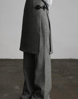 DOINDULGE Wrap Detail Wool Blend Trousers