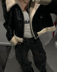 WARDEN EDGE Faux Shearling Leather Jacket