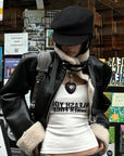 WARDEN EDGE Faux Shearling Leather Jacket
