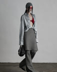 DOINDULGE Wrap Detail Wool Blend Trousers