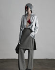 DOINDULGE Wrap Detail Wool Blend Trousers