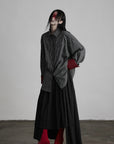 DOINDULGE Oversized Contrast Cuff Checked Shirt