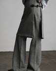 DOINDULGE Wrap Detail Wool Blend Trousers
