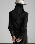 DOINDULGE Faux Leather Trimmed Fuzzy Top