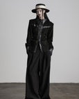 DOINDULGE Faux Leather Trimmed Fuzzy Top